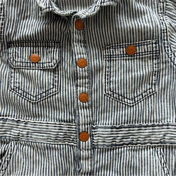 Gymboree | Conductor Coveralls - Size 18/24 Months - EUC - Blue/White - Picture 5 of 7